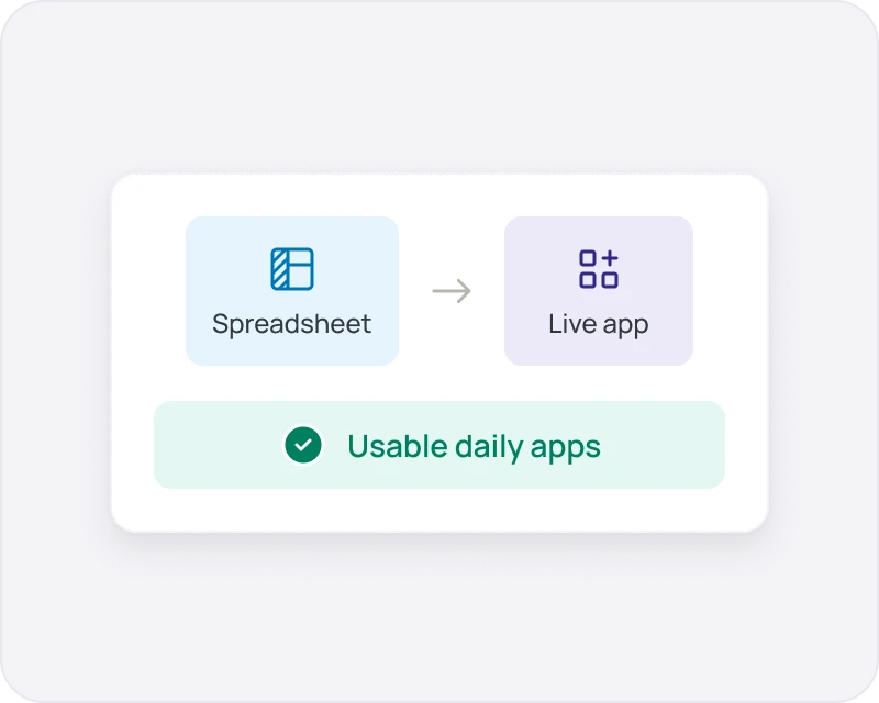 Spreadsheet to app transition